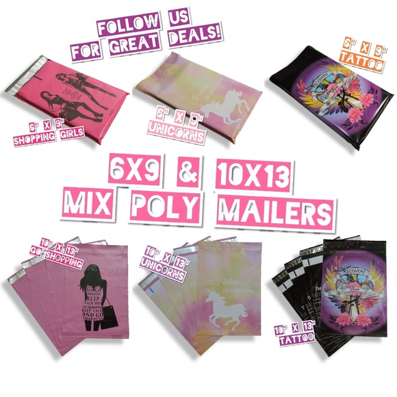 Other - 120 Mix Size Poly Mailer Variety Pack (20 ea)